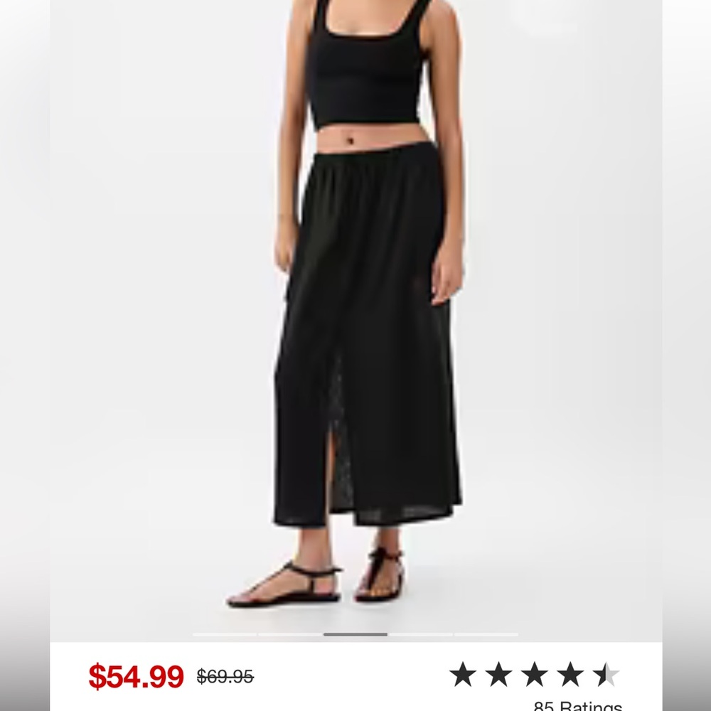 NWT Gap Linen-Blend Cargo Midi Skirt